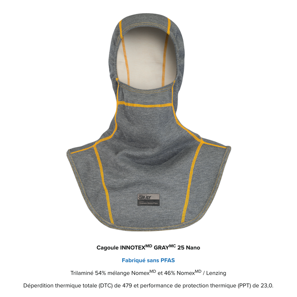 Cagoule antiparticules et sans PFAS Gray 25 NANO